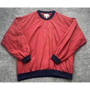 Vintage 90s SDI Roland Oaks Men's Medium Red Nylon Pullover Windbreaker USA
